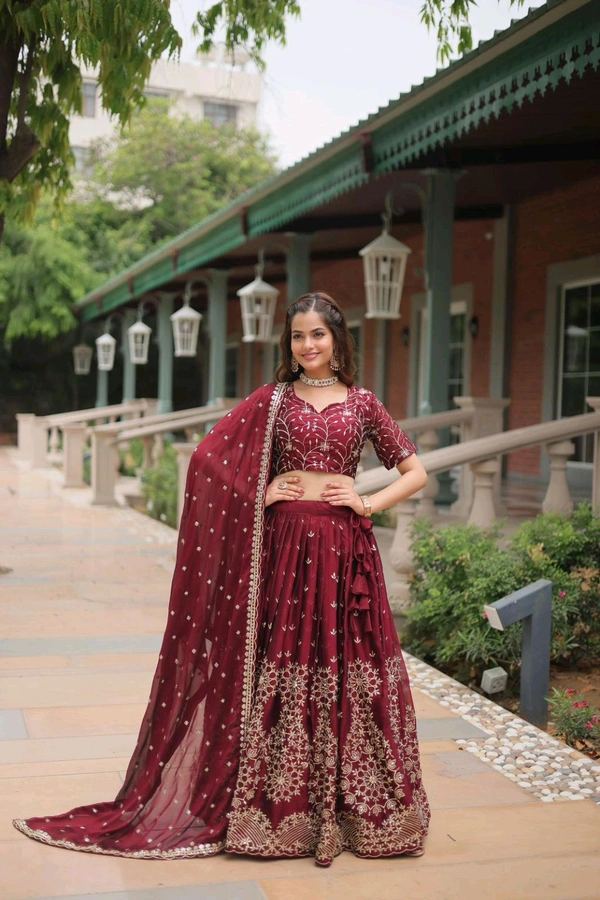 Antique Fashion 1 Without Blink Select this Designer Lehenga collection Made with Rangoli Silk With Sequins And thread Embroidered work Lehenga Choli with Dupatta