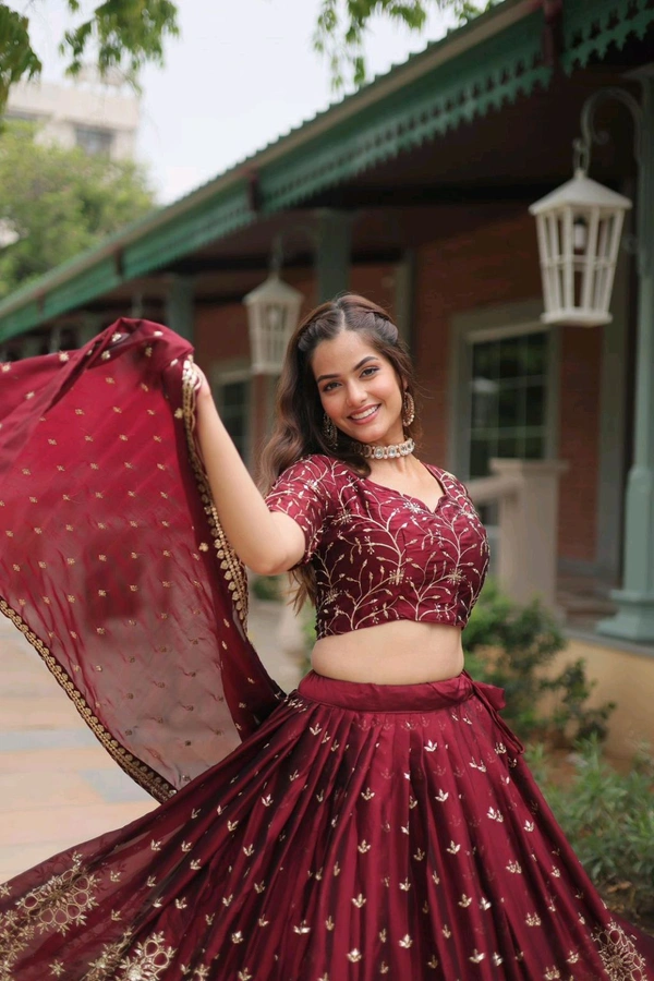 Antique Fashion 1 Without Blink Select this Designer Lehenga collection Made with Rangoli Silk With Sequins And thread Embroidered work Lehenga Choli with Dupatta