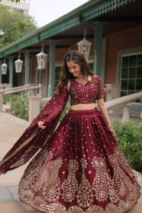 Antique Fashion 1 Without Blink Select this Designer Lehenga collection Made with Rangoli Silk With Sequins And thread Embroidered work Lehenga Choli with Dupatta