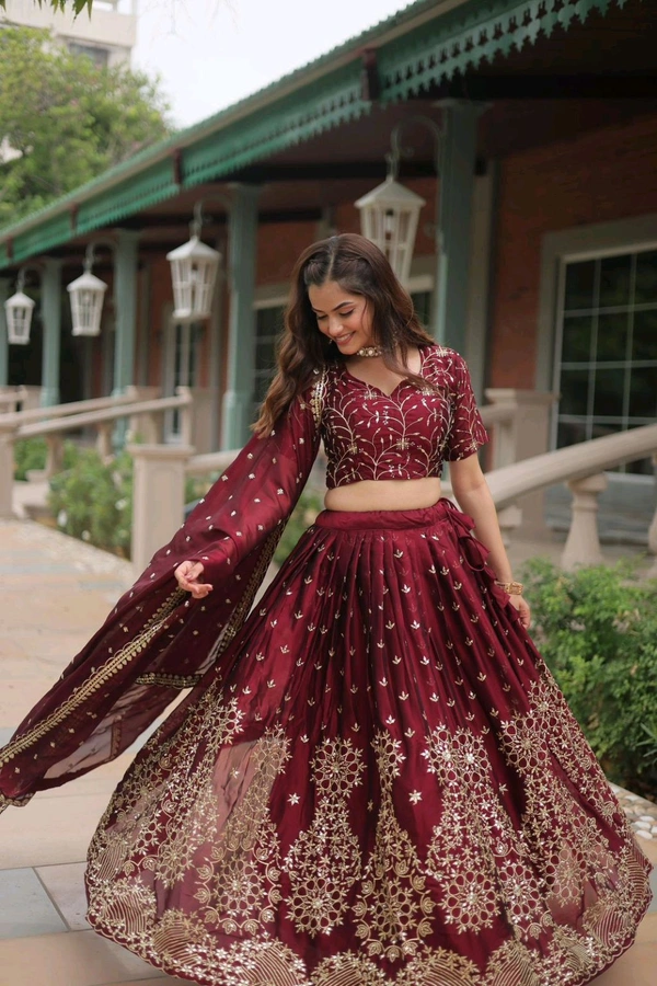 Antique Fashion 1 Without Blink Select this Designer Lehenga collection Made with Rangoli Silk With Sequins And thread Embroidered work Lehenga Choli with Dupatta