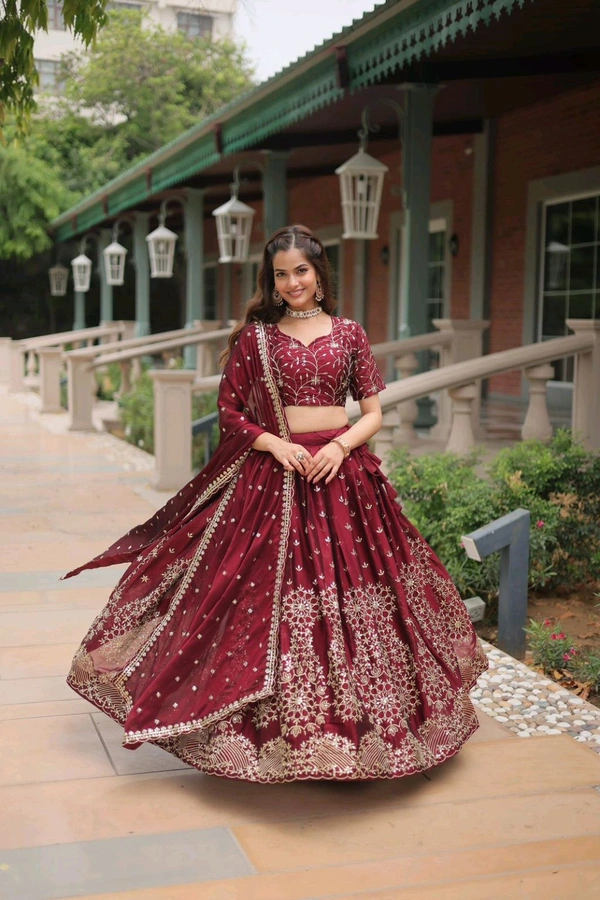 Antique Fashion 1 Without Blink Select this Designer Lehenga collection Made with Rangoli Silk With Sequins And thread Embroidered work Lehenga Choli with Dupatta