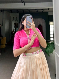 Antique Fashion 1 Embrace the allure of tradition with the modern charm of floral prints  the cotton Silk lehenga choli speaks volumes in elegance - colour 1