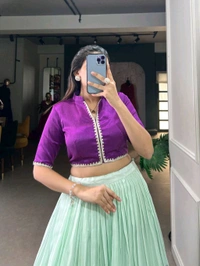Antique Fashion 1 Embrace the allure of tradition with the modern charm of floral prints  the cotton Silk lehenga choli speaks volumes in elegance - colour 2