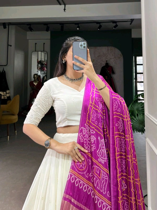 Antique Fashion 1 Experience timeless elegance with this beautiful lucknowi paper mirror work lehenga  - Designe 5