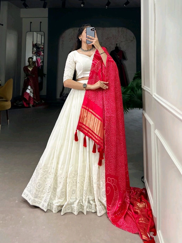 Antique Fashion 1 Experience timeless elegance with this beautiful lucknowi paper mirror work lehenga  - Designe 9