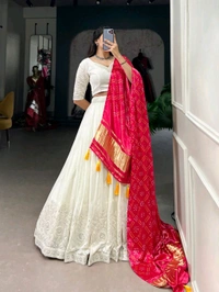 Antique Fashion 1 Experience timeless elegance with this beautiful lucknowi paper mirror work lehenga  - Designe 10