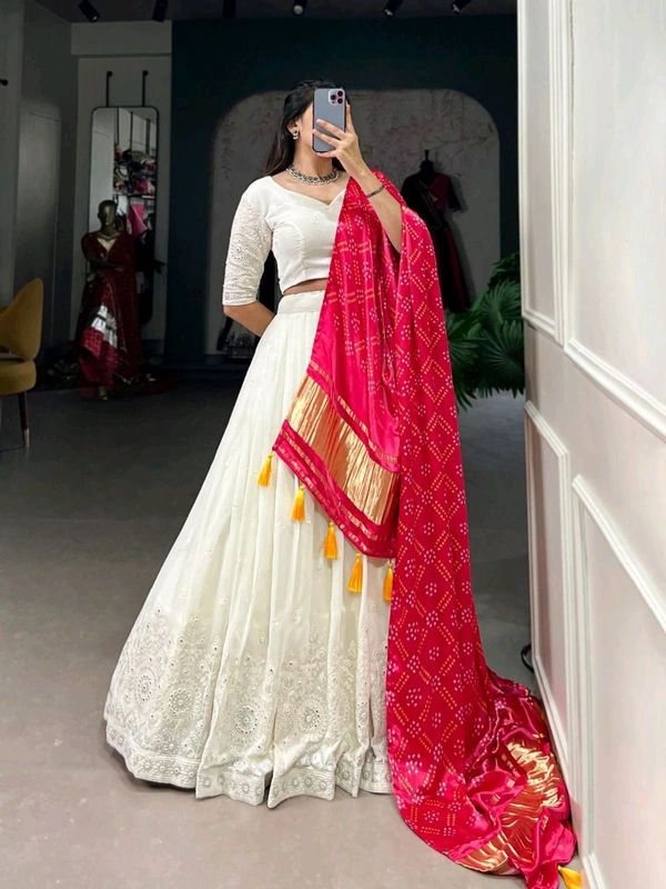 Antique Fashion 1 Experience timeless elegance with this beautiful lucknowi paper mirror work lehenga  - Designe 10