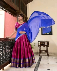 Antique Fashion 1 Paithani artistry on Cotton Silk an elegant tribute to cultural heritage   - colour 2, Flair = 3.70, Unstitched Blouse