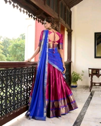 Antique Fashion 1 Paithani artistry on Cotton Silk an elegant tribute to cultural heritage   - colour 2, Flair = 3.70, Unstitched Blouse