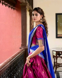 Antique Fashion 1 Paithani artistry on Cotton Silk an elegant tribute to cultural heritage   - colour 2, Flair = 3.70, Unstitched Blouse