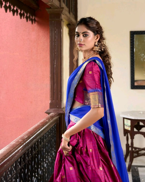 Antique Fashion 1 Paithani artistry on Cotton Silk an elegant tribute to cultural heritage   - colour 2, Flair = 3.70, Unstitched Blouse