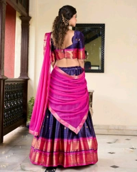 Antique Fashion 1 Paithani artistry on Cotton Silk an elegant tribute to cultural heritage   - colour 4, Flair = 3.70, Unstitched Blouse