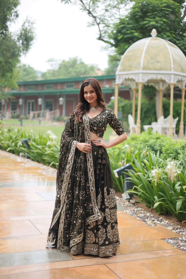 Antique Fashion 1 Without Blink Select this Designer Lehenga collection Made with Rangoli Silk With Sequins And thread Embroidered work Lehenga Choli with Dupatta  
