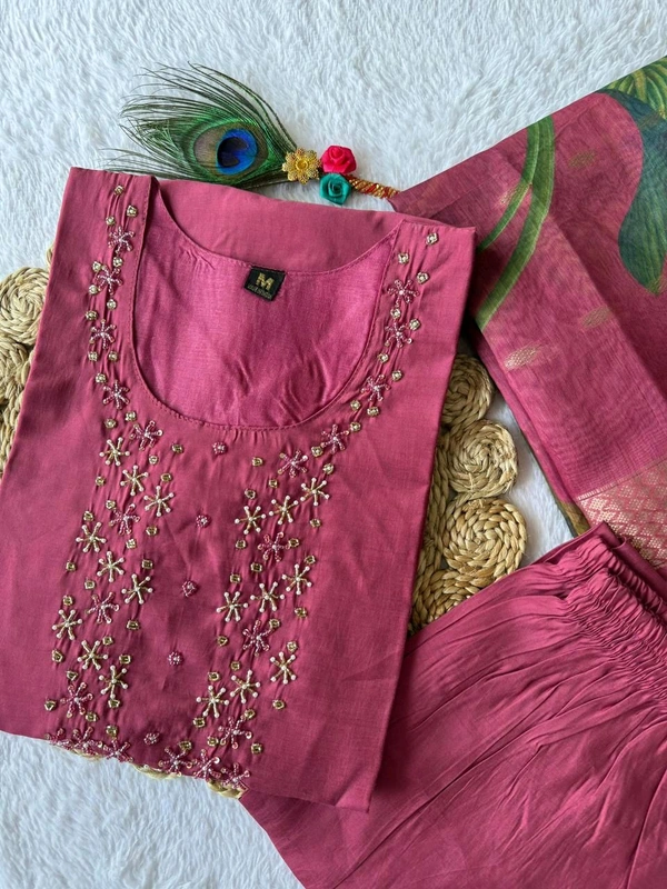 Antique Fashion 1 Launching New Designers Kurti Pent Dupatta Set - L