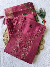 Antique Fashion 1 Launching New Designers Kurti Pent Dupatta Set - L