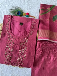 Antique Fashion 1 Launching New Designers Kurti Pent Dupatta Set - L