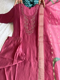 Antique Fashion 1 Launching New Designers Kurti Pent Dupatta Set - L