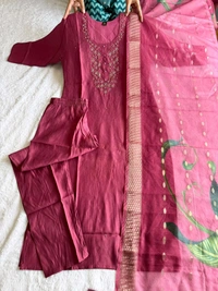 Antique Fashion 1 Launching New Designers Kurti Pent Dupatta Set - L