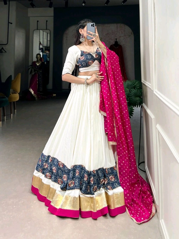 Antique Fashion 1 Pure Rayon Perfection for Wedding: Plain Lehengacholi with Gota Patti Lace Border and Embossed Design Lace Accents 