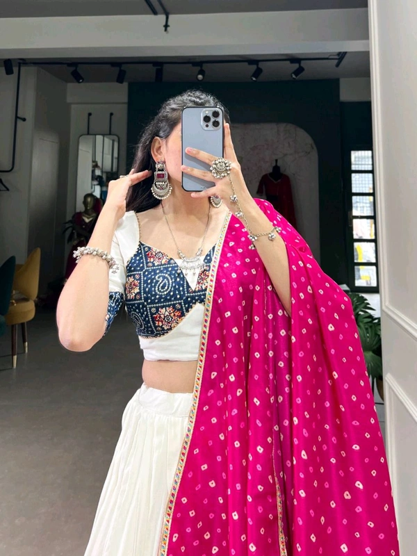 Antique Fashion 1 Pure Rayon Perfection for Wedding: Plain Lehengacholi with Gota Patti Lace Border and Embossed Design Lace Accents 