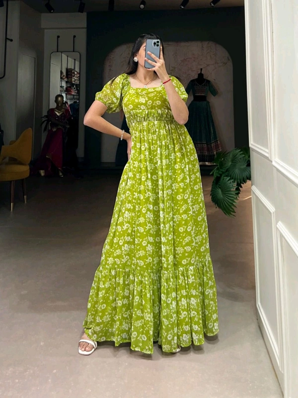 Antique Fashion 1 Elegant and Stylish Georgette Gown Redefining Grace and Glamour in Timeless Designs  - colour 2