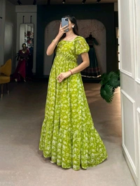 Antique Fashion 1 Elegant and Stylish Georgette Gown Redefining Grace and Glamour in Timeless Designs  - colour 2