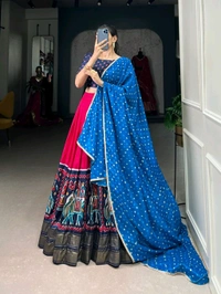 Antique Fashion 1 Elevate your ethnic wear collection with our Dola Silk Lehenga Choli adorned with traditional Patola prints that exude sophistication and charm  