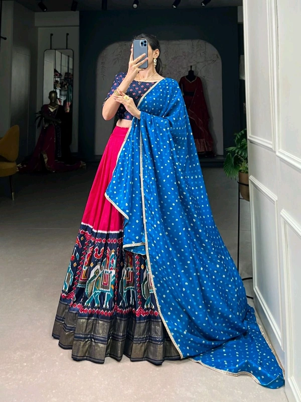 Antique Fashion 1 Elevate your ethnic wear collection with our Dola Silk Lehenga Choli adorned with traditional Patola prints that exude sophistication and charm  