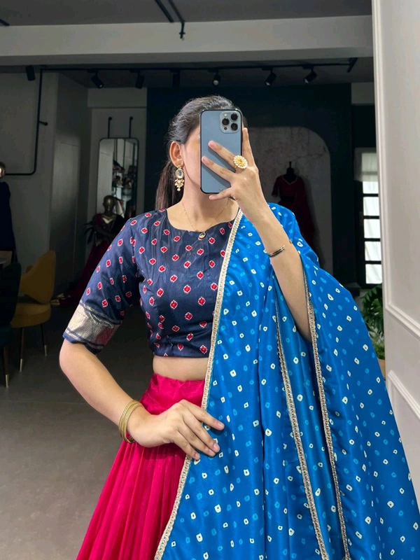 Antique Fashion 1 Elevate your ethnic wear collection with our Dola Silk Lehenga Choli adorned with traditional Patola prints that exude sophistication and charm  