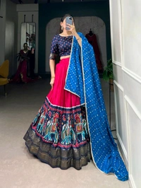 Antique Fashion 1 Elevate your ethnic wear collection with our Dola Silk Lehenga Choli adorned with traditional Patola prints that exude sophistication and charm  