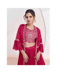 Antique Fashion 1 TOP REAL GEORGETTE free size stitch BOTTOM  REAL GEORGETTE free size sticth DUPTTA PREMIUM NET WITH FANCY LACE 