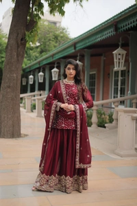 Antique Fashion 1 PREMIUM DESIGNER READYMADE KURTI PLAZOO DUPATTA COLLECTIONS - colour 1, XL