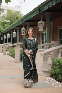 Antique Fashion 1 PREMIUM DESIGNER READYMADE KURTI PLAZOO DUPATTA COLLECTIONS - colour 2, XL