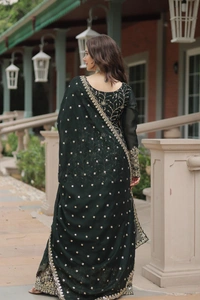 Antique Fashion 1 PREMIUM DESIGNER READYMADE KURTI PLAZOO DUPATTA COLLECTIONS - colour 2, XL