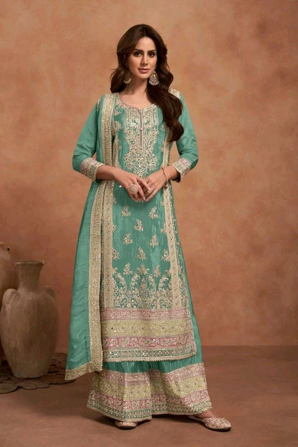 Antique Fashion 1 Kurti Plazo Set - colour 3, XL
