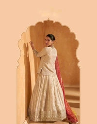Antique Fashion 1 FABRIC  PURE SIMAR VISCOS JACQUARD SILK FRONT AND BACK EMBROIDERED WITH CANCAN  - Designe 2, S
