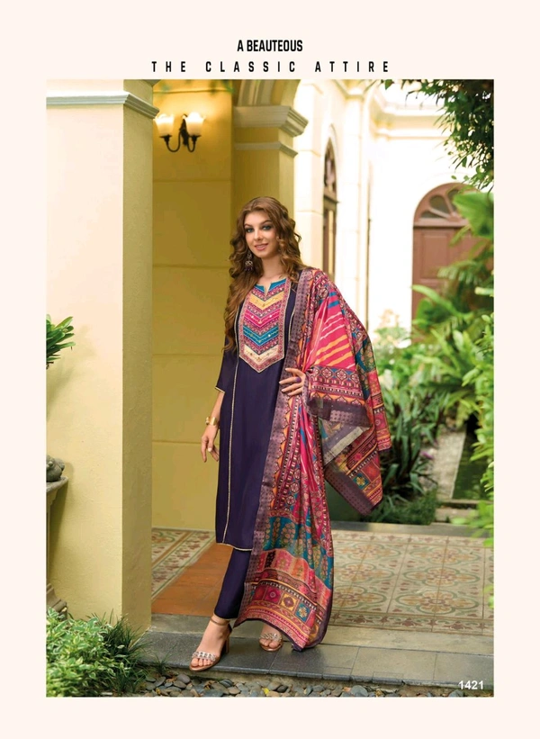 Antique Fashion 1 New Launching Designer Kurti Pant Collection 2024-25 - colour 6, M