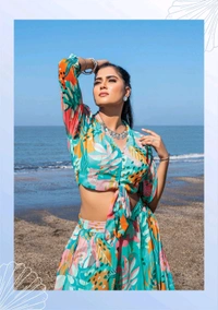 Antique Fashion 1 Crop Top Plazo Collection 2024-25 - XL