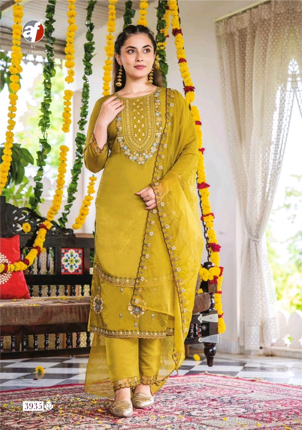 Antique Fashion 1 Kurti Pant Collection 2024 25 - L, colour 4