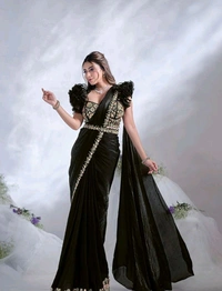 Antique Fashion 1 Ready To Wear Designer Saree  - Black