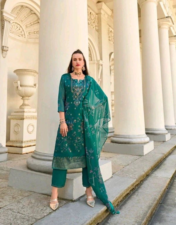 Antique Fashion 1 Kurti Pant Duppta Set  - 2XL