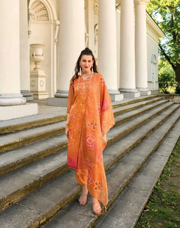 Antique Fashion 1 Kurti Pant Duppta Set  - L