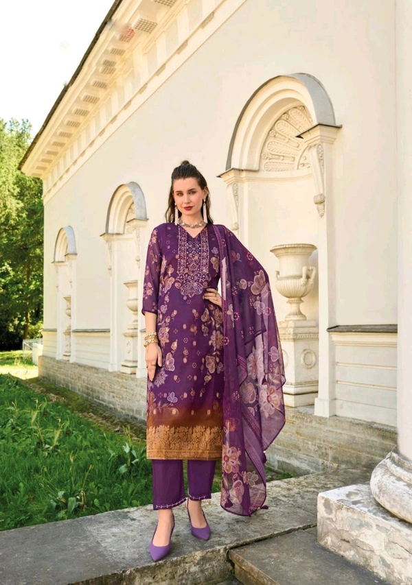 Antique Fashion 1 Kurti Pant Duppta Set  - L
