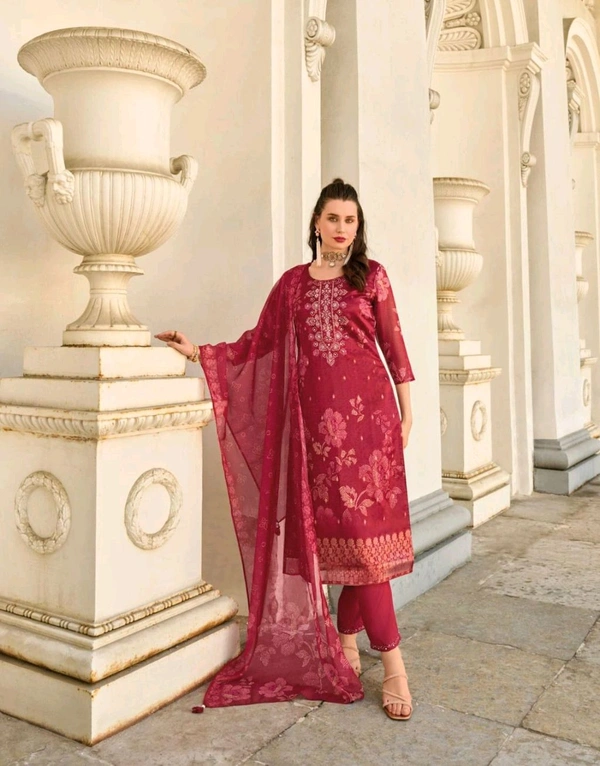 Antique Fashion 1 Kurti Pant Duppta Set  - M
