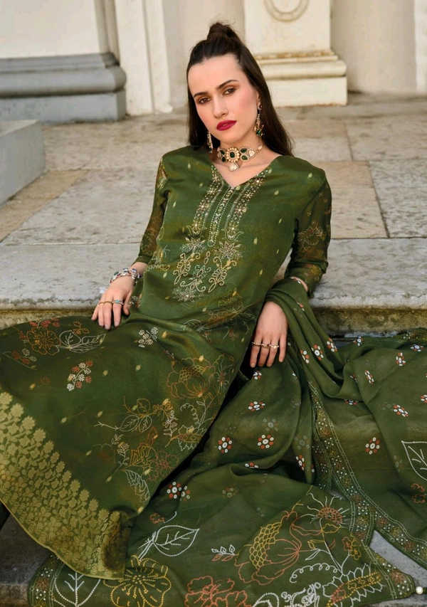 Antique Fashion 1 Kurti Pant Duppta Set  - 2XL