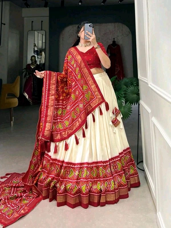 Antique Fashion 1 Wedding Grace in Patola Print - colour 2, Unstitched Blouse