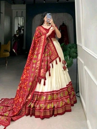 Antique Fashion 1 Wedding Grace in Patola Print - colour 2, Unstitched Blouse