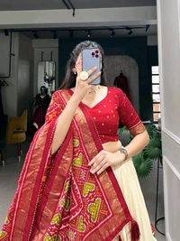 Antique Fashion 1 Wedding Grace in Patola Print - colour 2, Unstitched Blouse