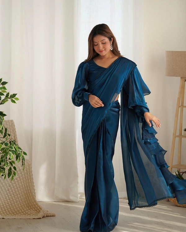 Antique Fashion 1 READY TO WEAR PREDRAPPED REAY TO WEAR SAREE WITH FULL STTICHED BLOUSE JIMMY CHOO FABRIC - colour 3, Xxxl