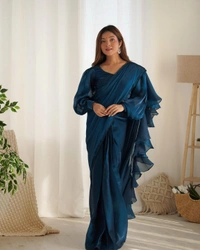 Antique Fashion 1 READY TO WEAR PREDRAPPED REAY TO WEAR SAREE WITH FULL STTICHED BLOUSE JIMMY CHOO FABRIC - colour 3, Xxxl